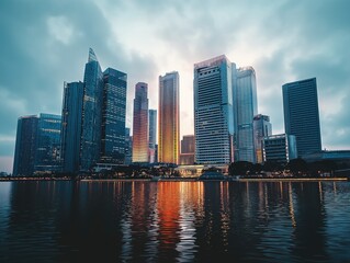 Obraz premium Urban Skyline Modern City Buildings Photography