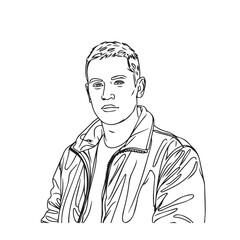 Man In Jacket Silhouette - Artistic Jacket Illustration - man jacket silhouette - man jacket vector - man jacket doodle - jacket illustration - man jacket line art

