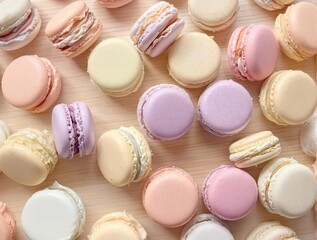 Obraz premium A bunch of pastries with different colors and flavors