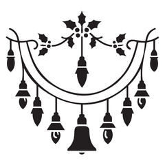 Christmas Fairy Lights silhouette vector illustration