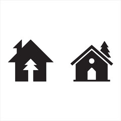 Christmas house silhouette vector illustration