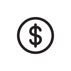Fototapeta premium Icon of a Dollar Sign Enclosed in a Circle Representing Money, Finance, and Currency for Banking, Commerce, and Financial Transactions Editable Vector Illustration Isolated on a White Background