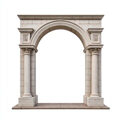 Obraz premium Stone archway with columns isolated on white background