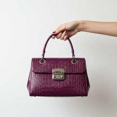 female hand holding bag