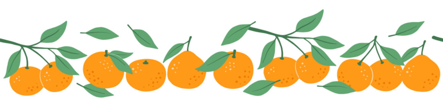 orange fruit branches with green leaves clip art preview