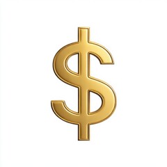 Obraz premium Golden dollar currency symbol isolated on white background