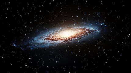 Obraz premium Spiral Galaxy Illuminated With Thousands Of Stars In Deep Space Against A Dark Background