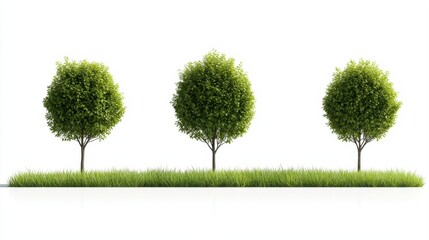 Lush green trees and bushes in a summer landscape nature scene vibrant outdoor environment