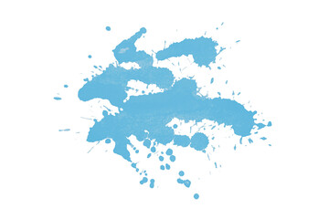 Fototapeta premium Light blue watercolor splash with dynamic splash effect on transparent background. Watercolor brush.