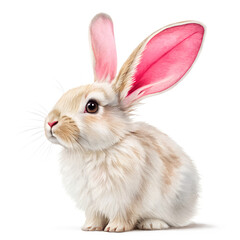 Fototapeta premium Watercolor rabbit ears bunny animal pink isolated on transparent background