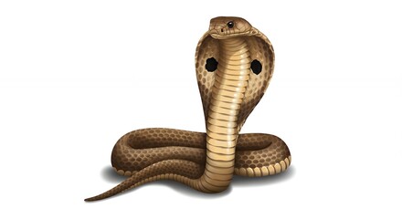 Fototapeta premium Detailed illustration of a cobra in defensive posture