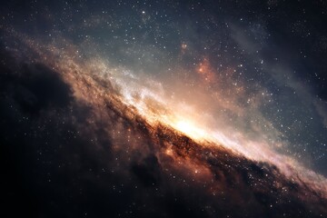 Fototapeta premium Vibrant Galaxy Formation With Numerous Stars and Nebula in Deep Space