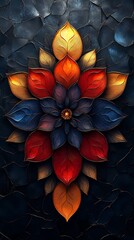 Ultra-realistic floral mandala artwork high resolution picture