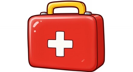 Fototapeta premium First aid kit cartoon illustration