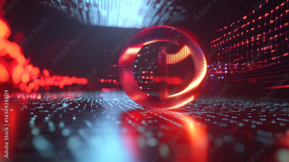 Poster abstract digital background with colorful light and shapes