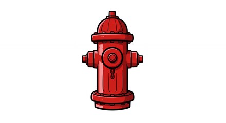 Red fire hydrant cartoon illustration