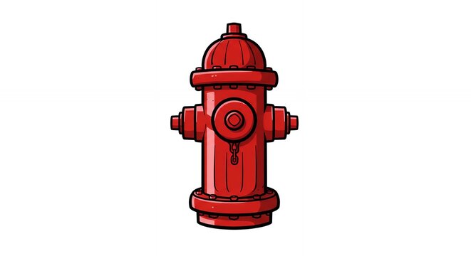 Red fire hydrant cartoon illustration