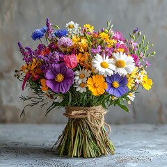 Wildflowers in full bloom bouquet high resolution picture