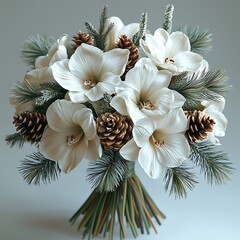 White winter flowers with icy details high resolution picture