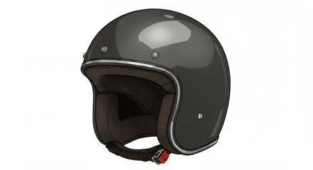 Fototapeta premium Stylish gray motorcycle helmet for safety