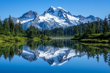 Majestic Mountains Reflecting in Still Lake