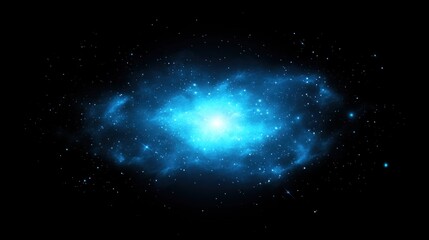 Fototapeta premium Celestial blue nebula with brilliant core.