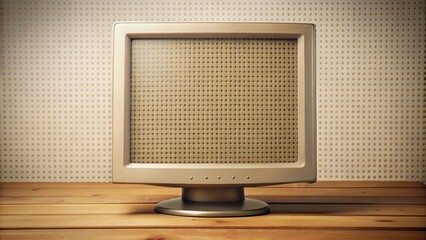 Dotted screen display on a vintage computer monitor, dots, vintage computer, dots