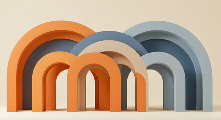 Fototapeta premium Pastel Arches Create an Abstract Geometric Background for Graphic Design