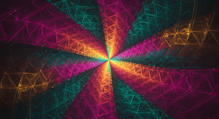Kaleidoscopic Convergence A Vibrant Triangular Mosaic Abstract Background