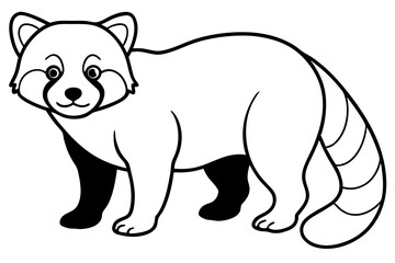 Wild Red Panda Sketch Vector