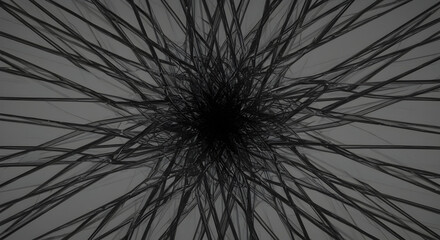 Abstract Dark Web Digital Network Connection Lines Emerging From Center