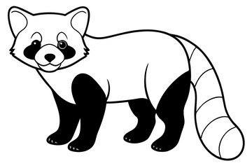 Wild Red Panda Sketch Vector