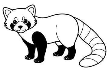 Wild Red Panda Sketch Vector