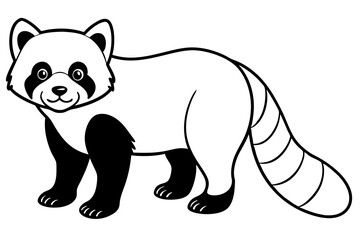 Wild Red Panda Sketch Vector