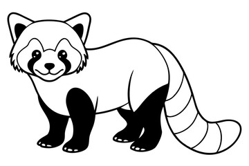 Wild Red Panda Sketch Vector
