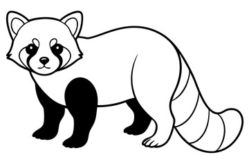 Wild Red Panda Sketch Vector