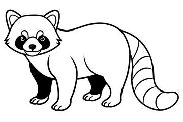Wild Red Panda Sketch Vector