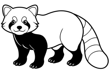 Wild Red Panda Sketch Vector