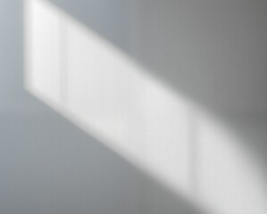 A soft beam of light casts a gentle shadow on a textured wall, creating a minimalist and serene atmosphere.