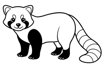 Wild Red Panda Sketch Vector