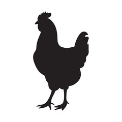 Simple Black Silhouette of a Rooster