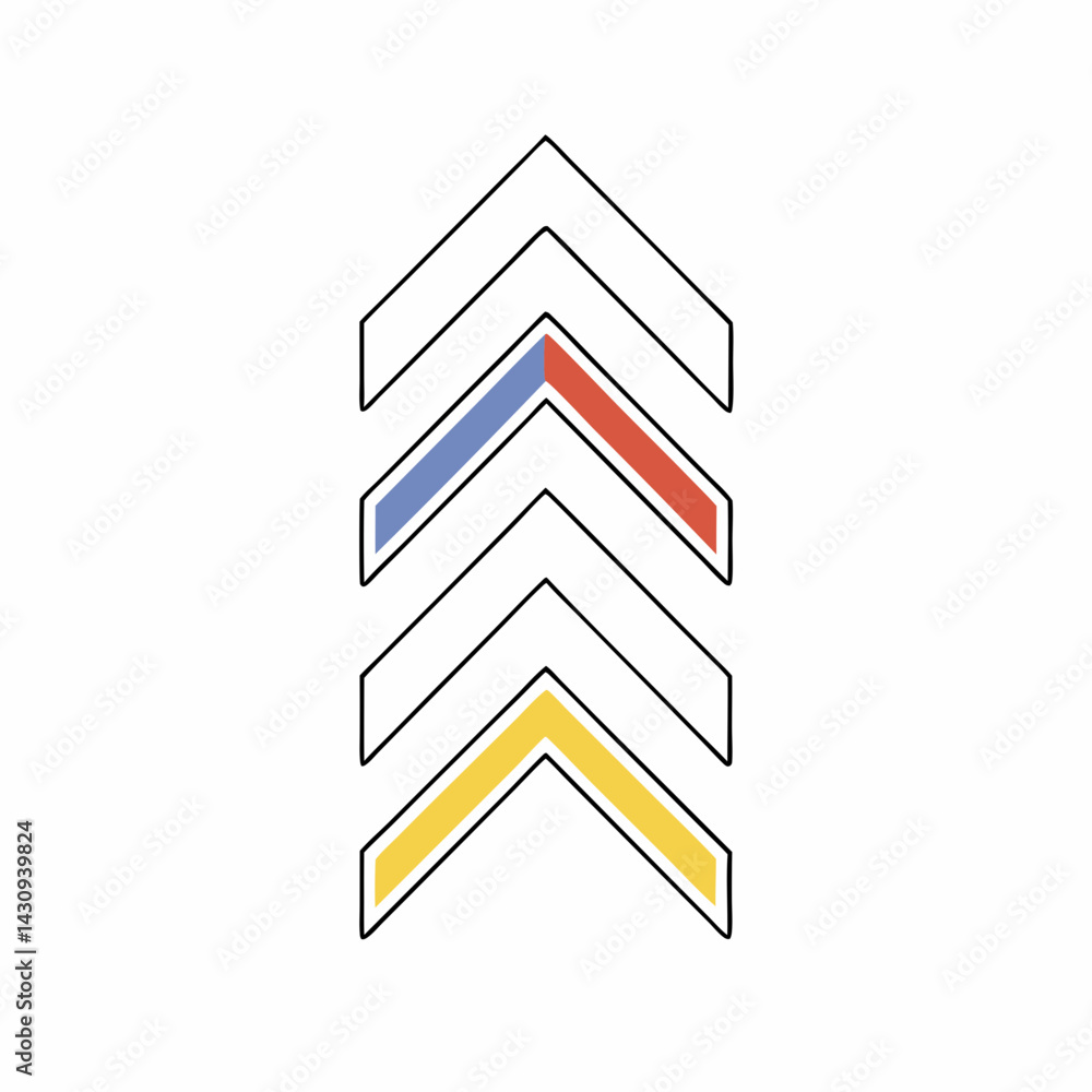 Aufkleber bold chevrons with embossed highlights and vibrant colors create striking visual pattern. this desig