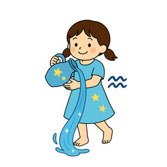 Aquarius zodiac girl character
