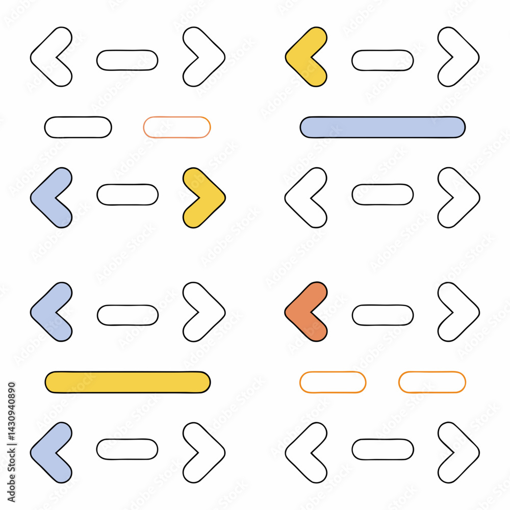 Poster seamless pattern of arrows and lines in various colors, showcasing modern design with playful touch,