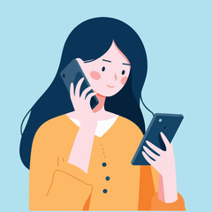 vector image of a person making a call