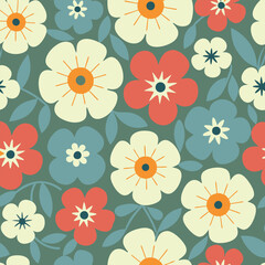 Seamless flowers.Vintage botanical flowers. Floral seamless patterns. Style for banners, wallpaper, posters, websites, online.Vector illustration  fabric, interior decor and other users design.
