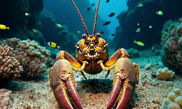 Ocean Shadows Dance Around a Lobster