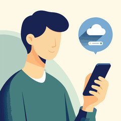 vector image of a person making a call