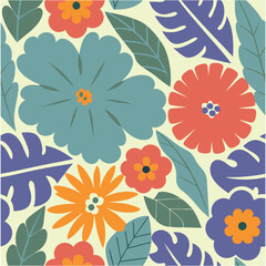 Seamless flowers.Vintage botanical flowers. Floral seamless patterns. Style for banners, wallpaper, posters, websites, online.Vector illustration  fabric, interior decor and other users design.
