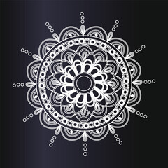 Circular pattern in form of decorative mandala on white background
